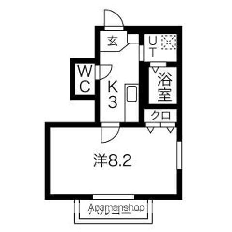 MAISON DE ESPOIR末広(1K/1階)の間取り写真