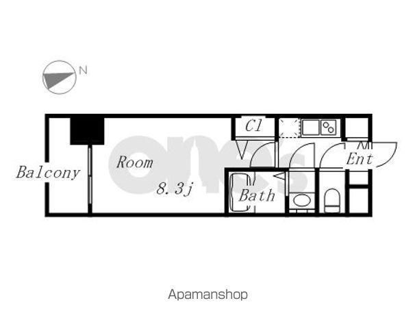 プレサンス上前津グレース(1K/2階)の間取り写真