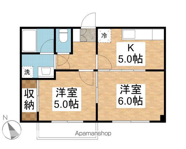 ハイツレイワ(2K/2階)の間取り写真