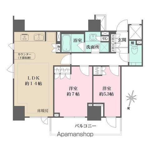 パークハウス平河町(2LDK/2階)の間取り写真