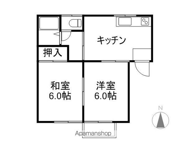 コーポ郷野目(2DK/1階)の間取り写真