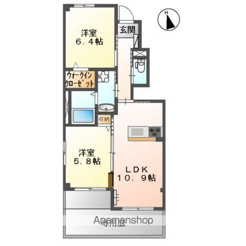 エルピーダ(2LDK/1階)の間取り写真