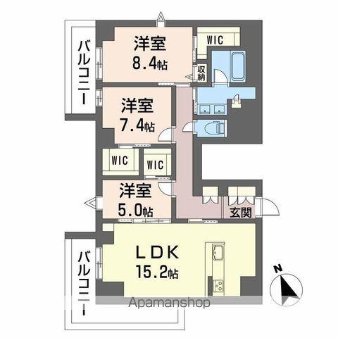 ラヴェール横川(3LDK/9階)の間取り写真