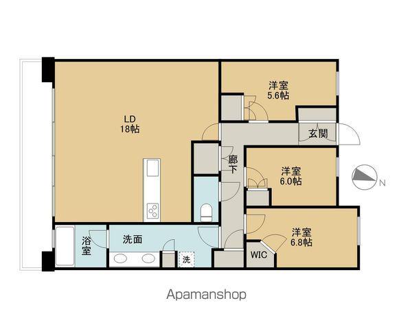 パークホームズ仙台定禅寺通(3LDK/18階)の間取り写真