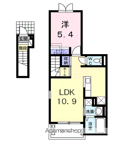 グラン ベルテⅡ(1LDK/2階)の間取り写真