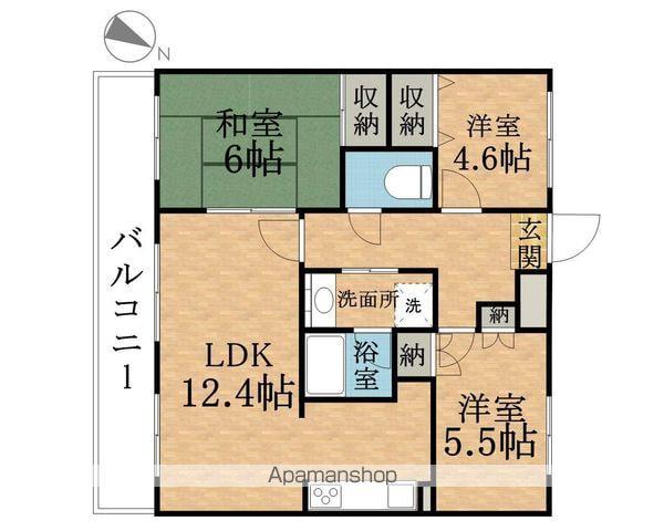 トライアーバンめじろ台(3LDK/3階)の間取り写真