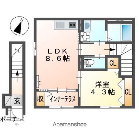 スターテラスⅡ中野東(1LDK/2階)の間取り写真