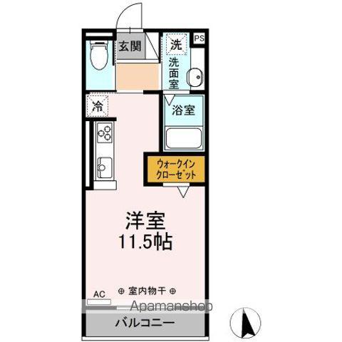 DーROOM サウス・ノースディールームサウス・ノース(ワンルーム/2階)の間取り写真