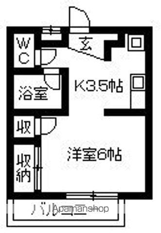 エクセレント101チュミック(1DK/2階)の間取り写真