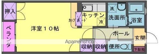 ドゥシェークハンド(1K/1階)の間取り写真