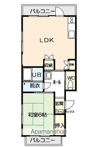 三沢アパート(1LDK/3階)の間取り写真