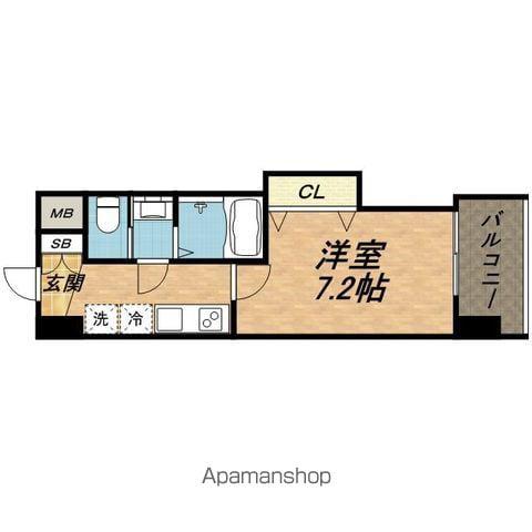 LUXE鶴見(1K/2階)の間取り写真