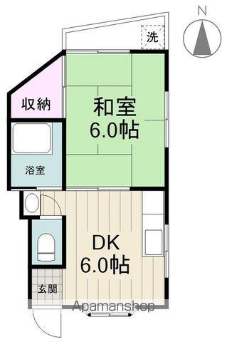ハイツ小川(1DK/1階)の間取り写真