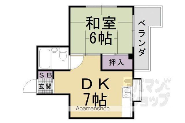コーポサン(1DK/3階)の間取り写真