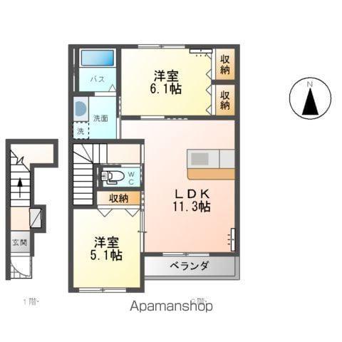 シティハイツABEⅤ(2LDK/2階)の間取り写真