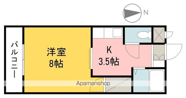 ハイツ紫(1K/2階)の間取り写真