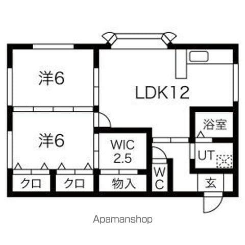 サンピュアK(2LDK/2階)の間取り写真