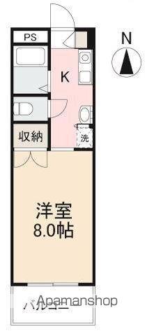 カーサ・M(1K/2階)の間取り写真