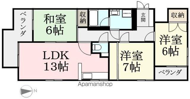 アピアチェーレ二の宮(3LDK/3階)の間取り写真