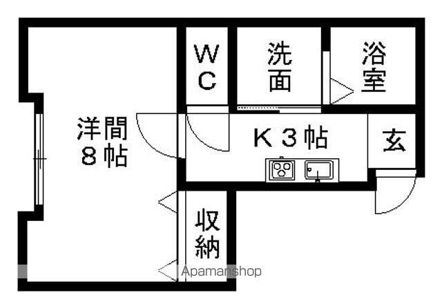 ファインコーポⅢ(1K/1階)の間取り写真