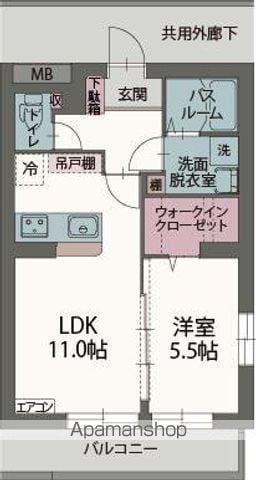 ル・アンジュ(1LDK/2階)の間取り写真