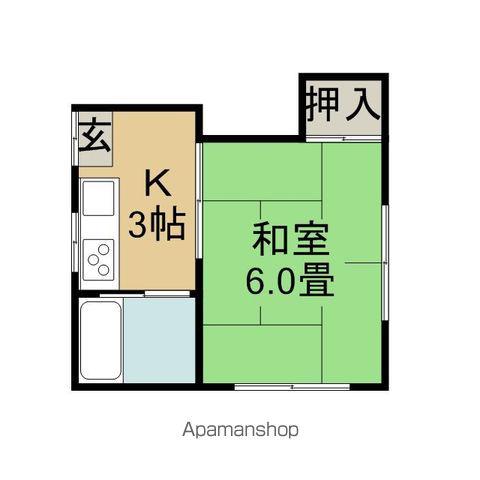 コーポ一栄(1DK/1階)の間取り写真