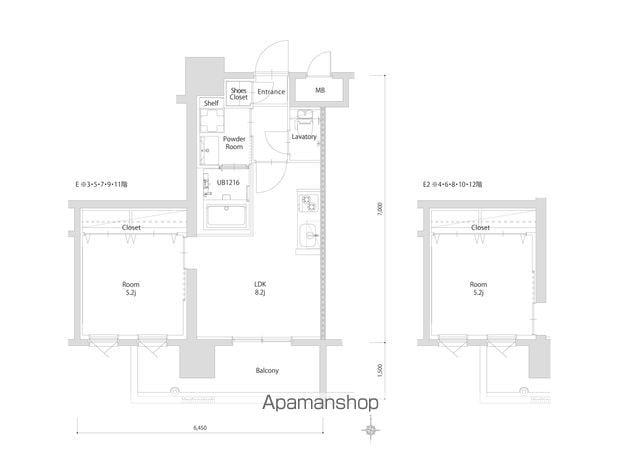 エンクレスト博多PARKSIDE(1LDK/11階)の間取り写真