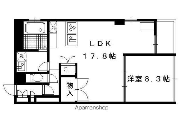 ヴィラスタジオーネ御所南(1LDK/3階)の間取り写真