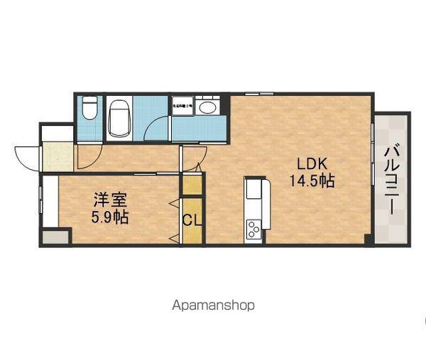 アジュール鳥飼(1LDK/2階)の間取り写真