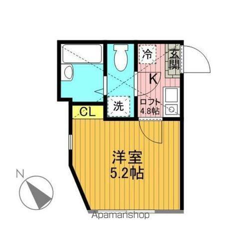 ヴィクトワール(1K/2階)の間取り写真