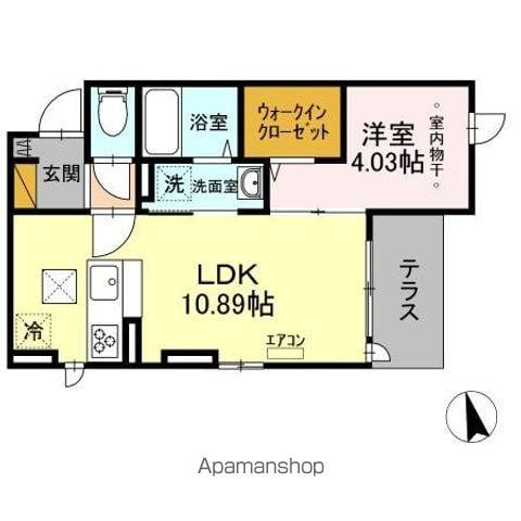 フラーリッシュ(1LDK/1階)の間取り写真