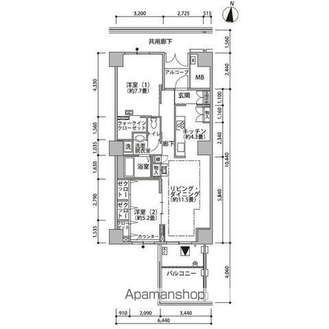 東雲キャナルコートCODAN21号棟(2LDK/7階)の間取り写真