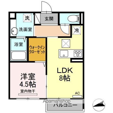 フローラル五月が丘 B棟(1LDK/1階)の間取り写真