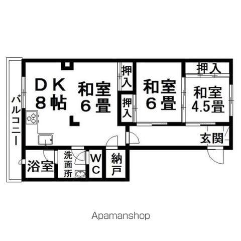 コーポ三輪(3DK/5階)の間取り写真