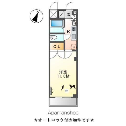 プレジデント川中(1K/2階)の間取り写真