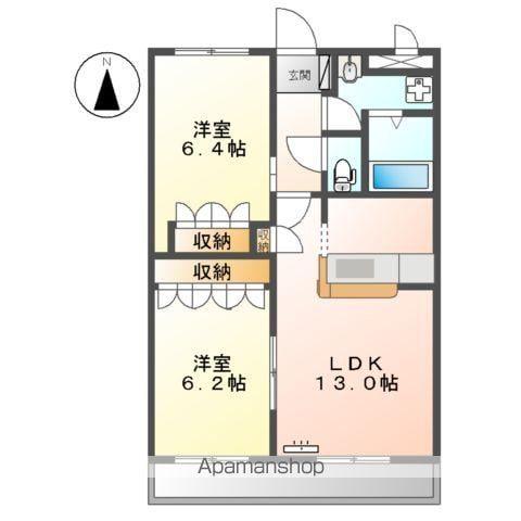 トゥー・ル・モンド(2LDK/3階)の間取り写真