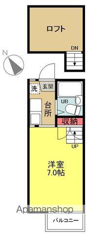 アクアコート2(1K/2階)の間取り写真