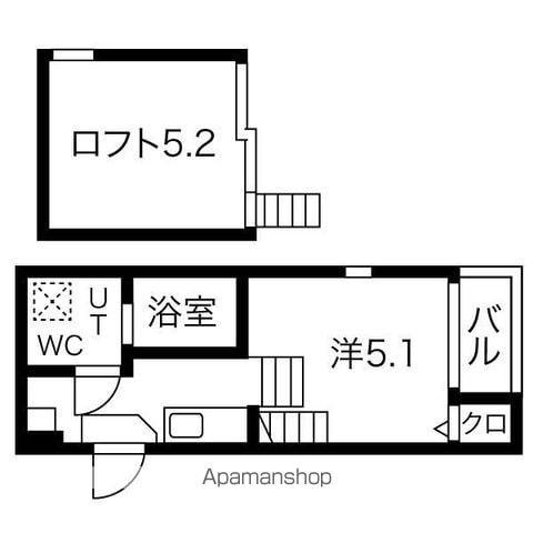 ハーモニーテラス川名町(1K/1階)の間取り写真