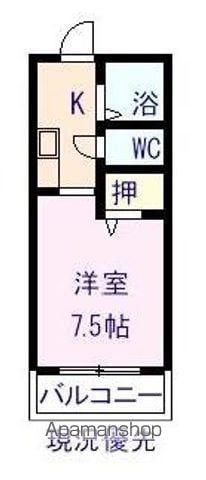 プレジール川ノ上(1K/1階)の間取り写真
