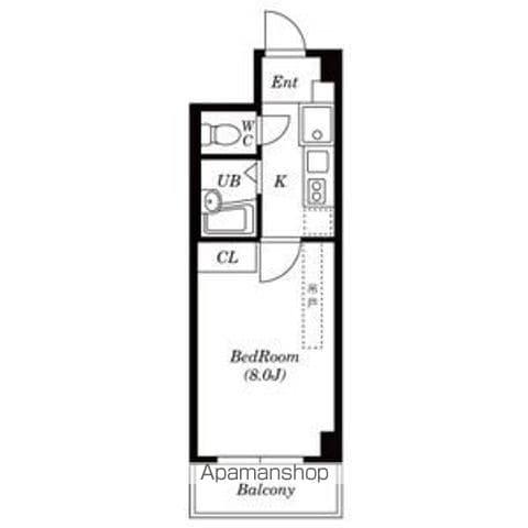 ウエストIN星ヶ丘(1K/2階)の間取り写真