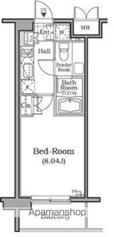 レジディア用賀(1K/4階)の間取り写真