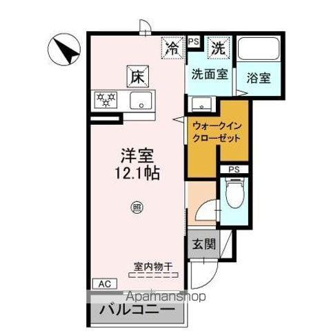 ESPRIT V(ワンルーム/1階)の間取り写真