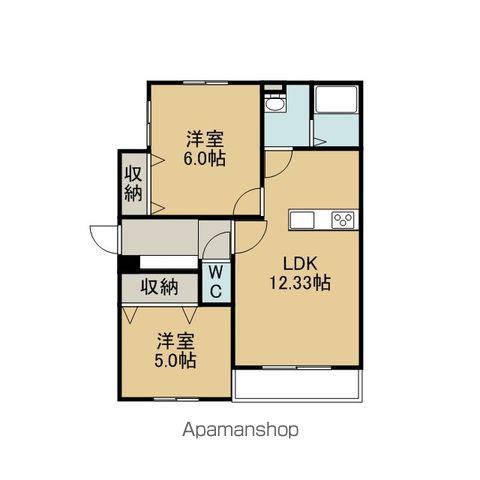 GLOIR恵庭(2LDK/1階)の間取り写真