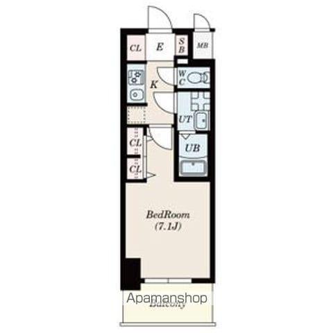 S-RESIDENCE星ヶ丘(1K/7階)の間取り写真