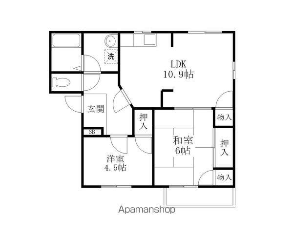 オークハイツ(2LDK/2階)の間取り写真