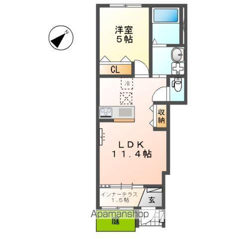 守山区中志段味アパート(1LDK/1階)の間取り写真