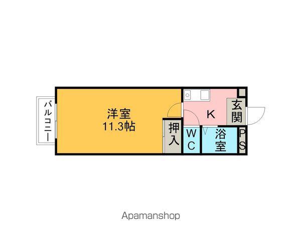 マグノーリアハウス(1K/1階)の間取り写真
