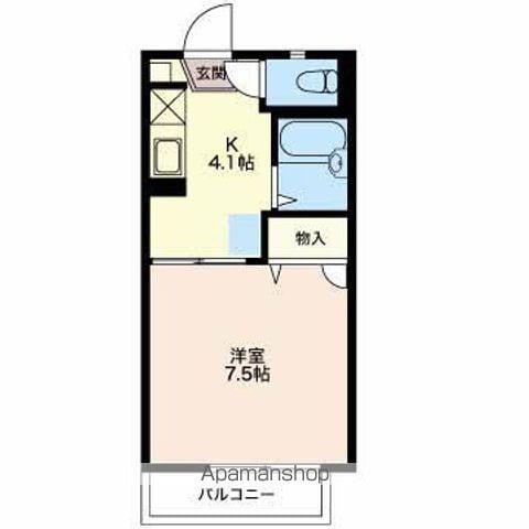 フレグランスしんH棟(1K/2階)の間取り写真