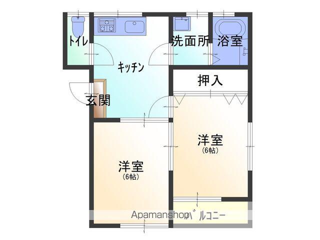 クレールオノデラⅠ(2DK/1階)の間取り写真