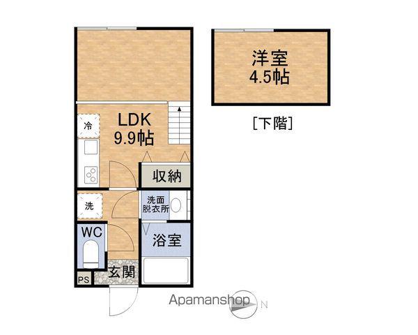 ORIGAMIⅡ(1LDK/1階)の間取り写真